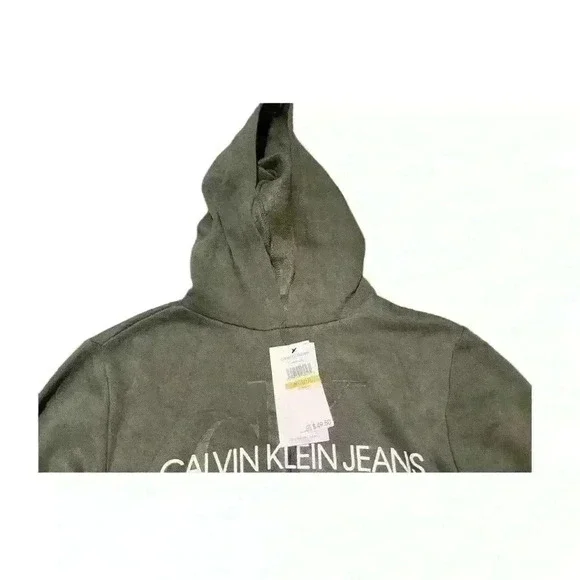 Calvin Klein Big Boys Old School Logo Pullover Hoodie Sequoia M(10/12) - Picture 7 of 9
